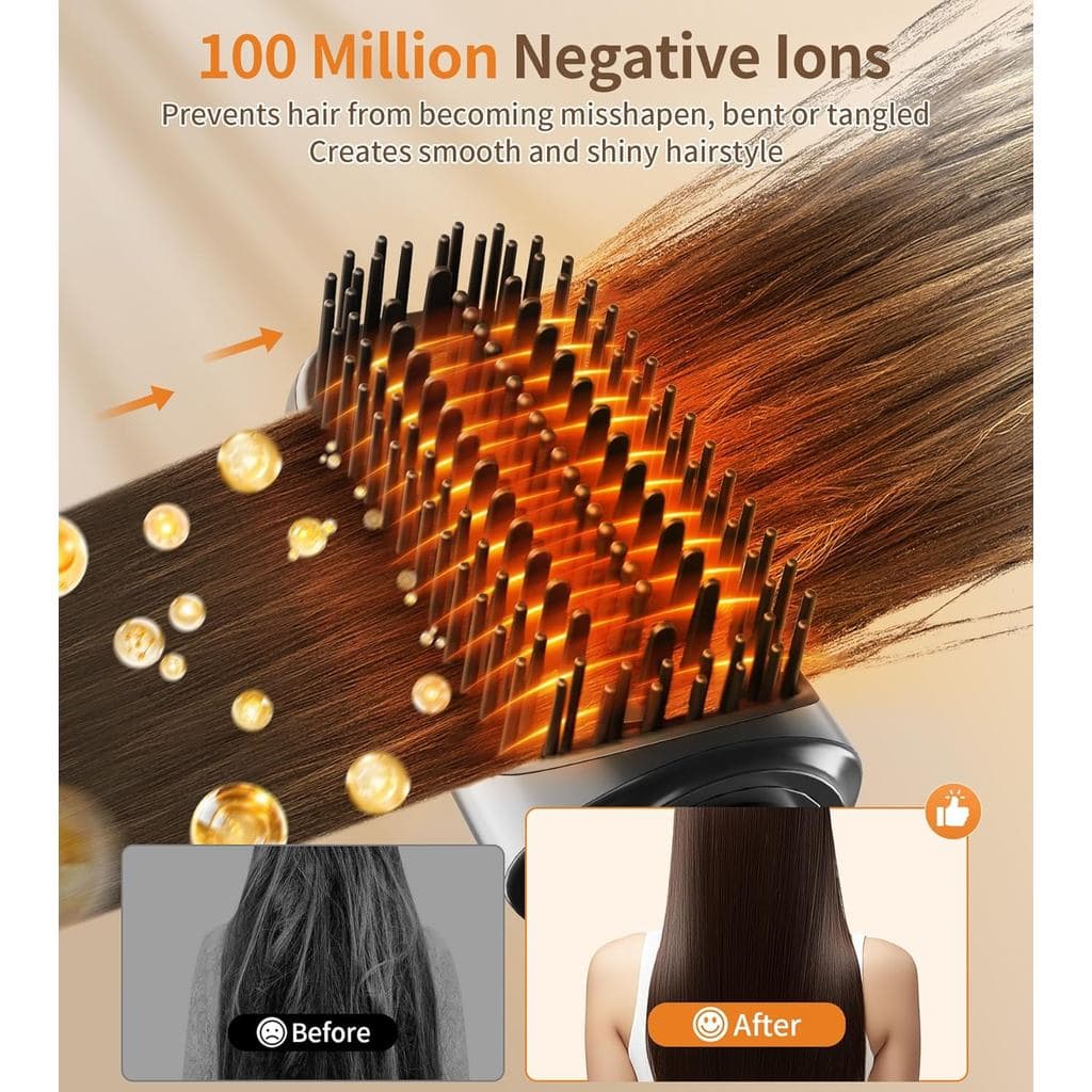 Kit de Escova Secadora de Cabelo 9 em 1, Secador de Cabelo Profissional de Ar Quente Potente de 1200W com Estojo, Modela