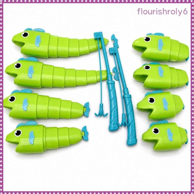 [Flourishroly6] Jogo De Pesca Infantil Interativo Com Hastes Brinquedo Brilhante Para Crianças E Famílias