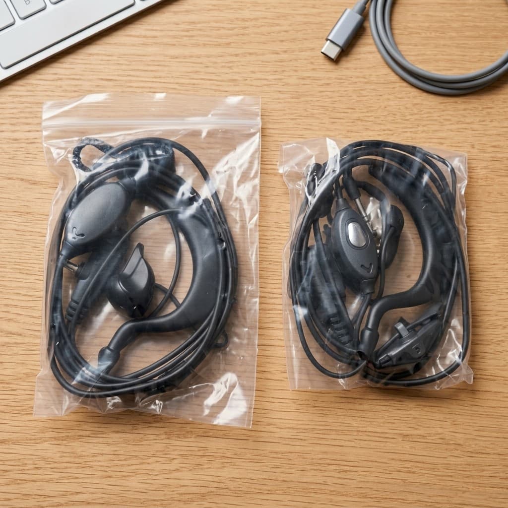 Fone de Ouvido Rádio Comunicador Baofeng Ergonomico Confortável Encaixe Orelha PTT Lapela 2 Pinos
