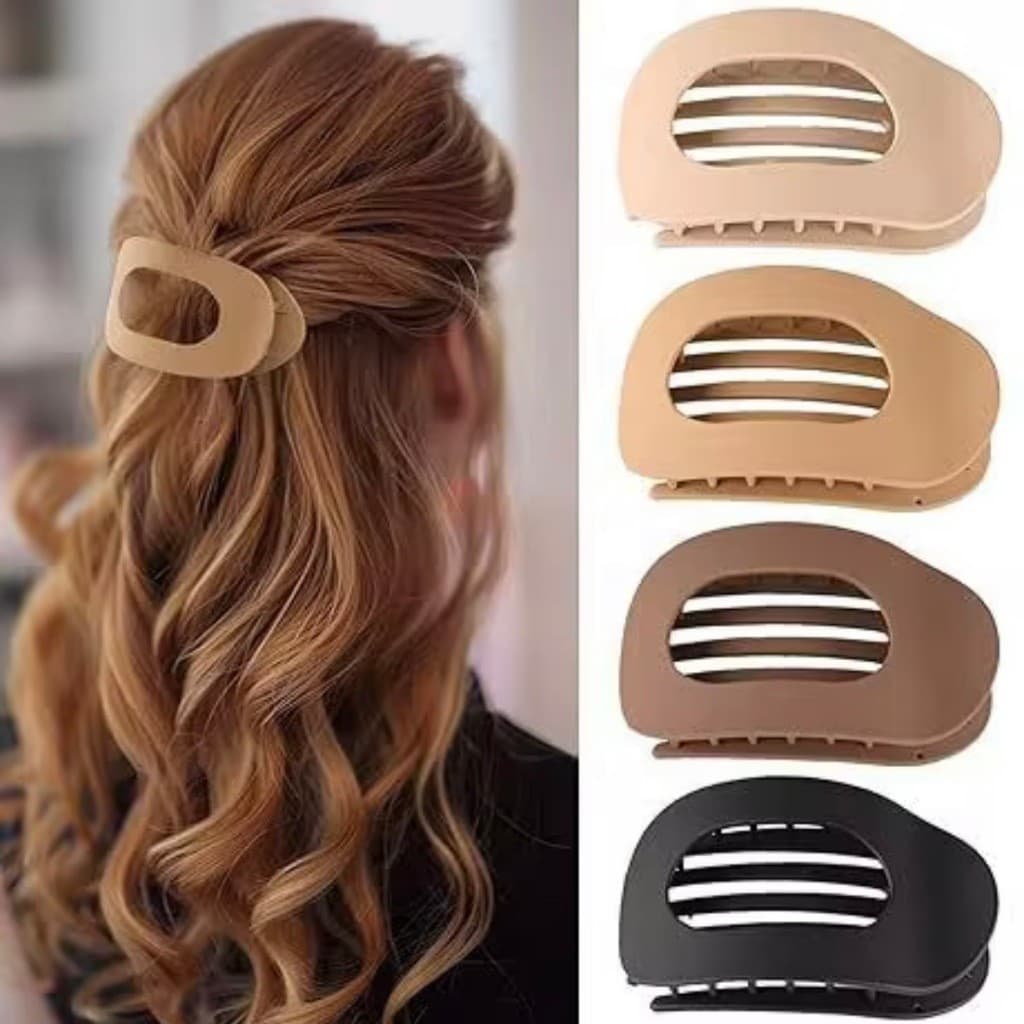 Presilha Piranha de Cabelo Oval Grande Garra Coreana Prendedor Feminino Firme Antideslizante