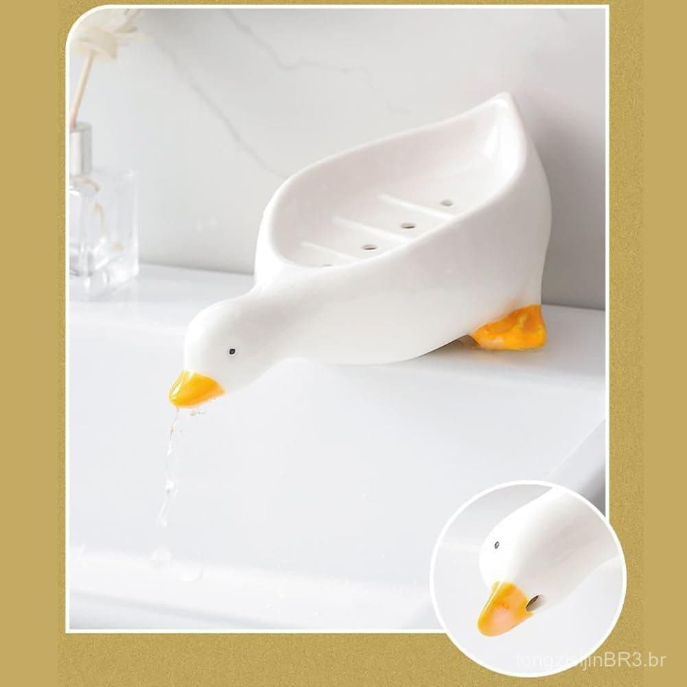 2 Peças de Saboneteira em Forma de Pato, Saboneteira com Perfurações de Drenagem, Caixa de Sabonete Durável e Resistente