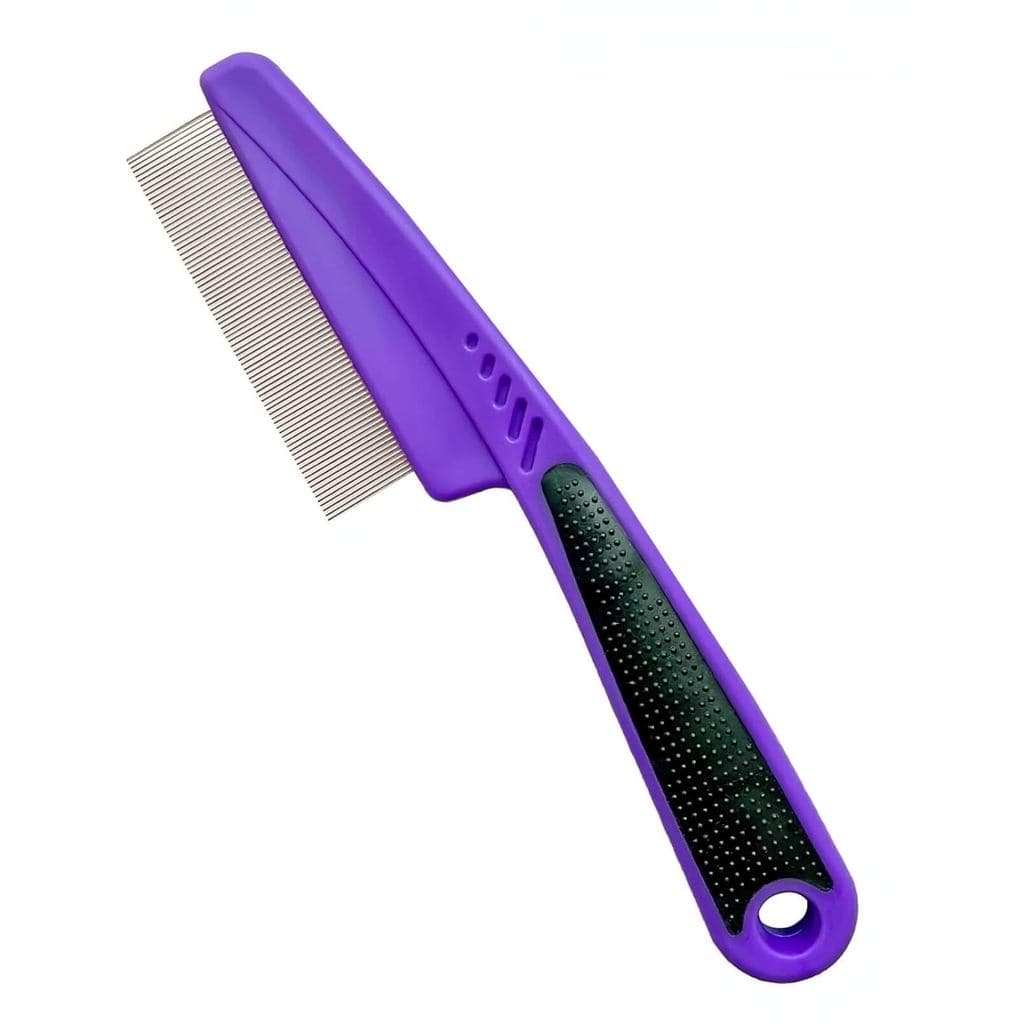 Pente para Pulgas Yumflan com Cabo de Borracha, Pentes para Pulgas e Carrapatos para Cães e Gatos, Pente de Dentes Finos