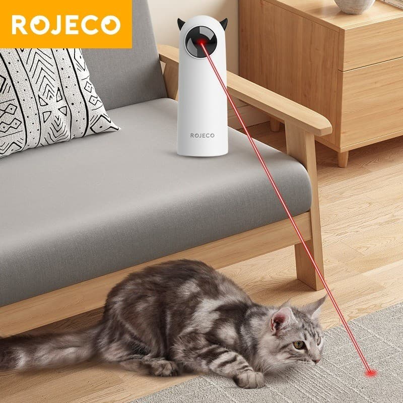Rojeco Cat Laser Toy Gatinho Interativo Automático Padrão Aleatório On Off Fun Play