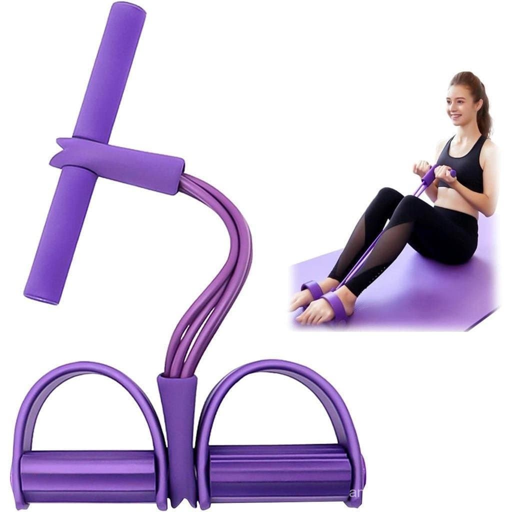 Equipamento Multifuncional para Exercícios Abdominais AWAVM, Banda de Resistência com 4 Tubos e Pedal, Equipamento d
