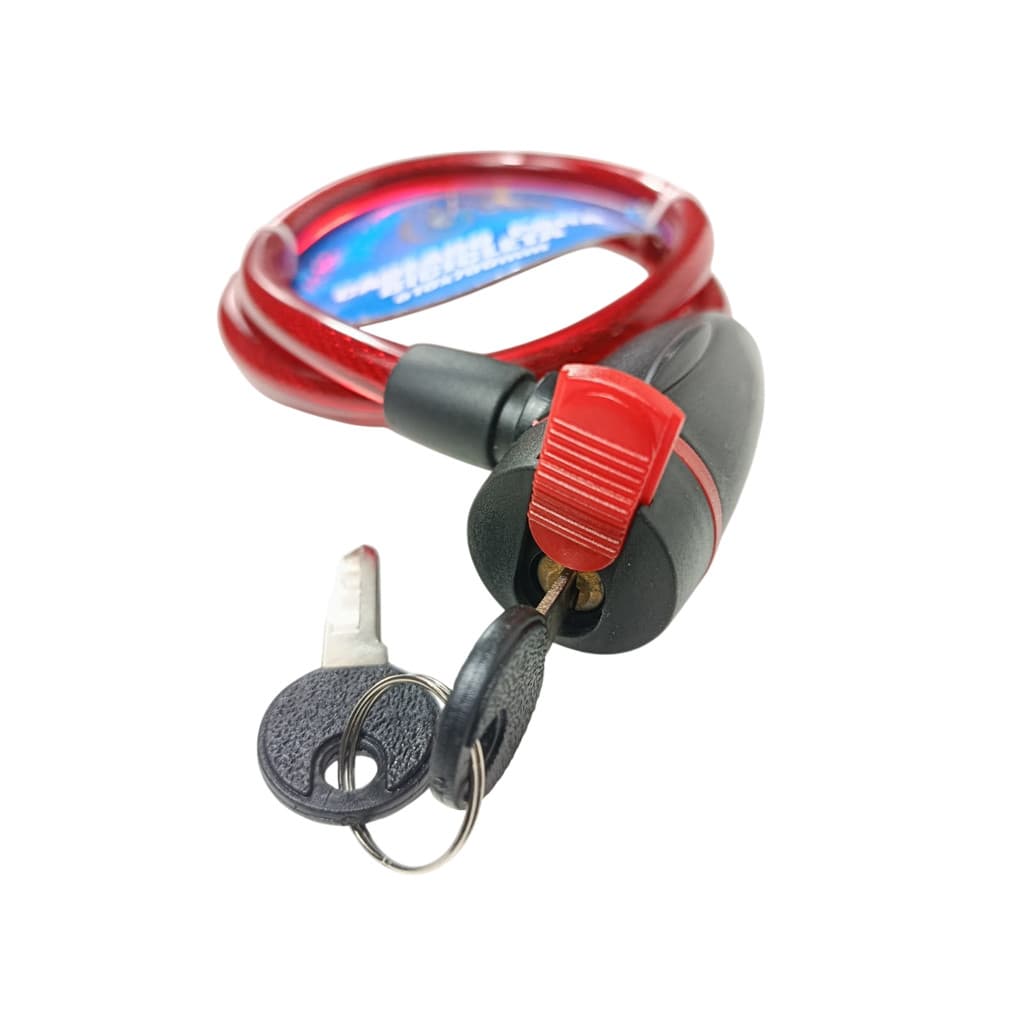 Cadeado Trava Para Bicicleta 2 Chave Bike Cabo Aço 12MMx80C