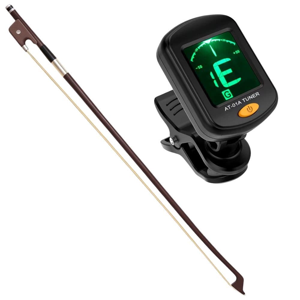 Kit Viola de Arco 38 40 42 Afinador Cromático Digital + Arco Marinos com Crina Animal