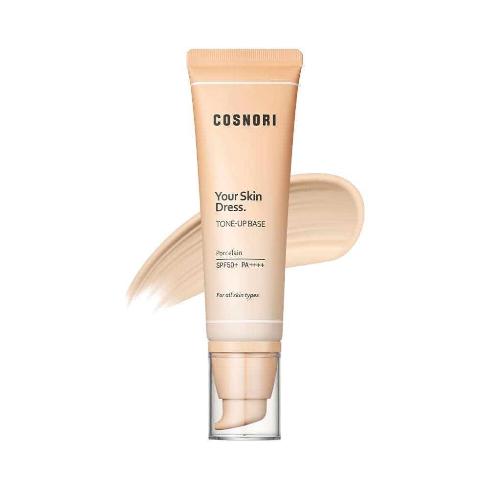 COSNORI Your Skin Dress Tone up Base – Corrige Poros e Imperfeições – Base de Maquiagem Corretora de Tom com Niacinamida