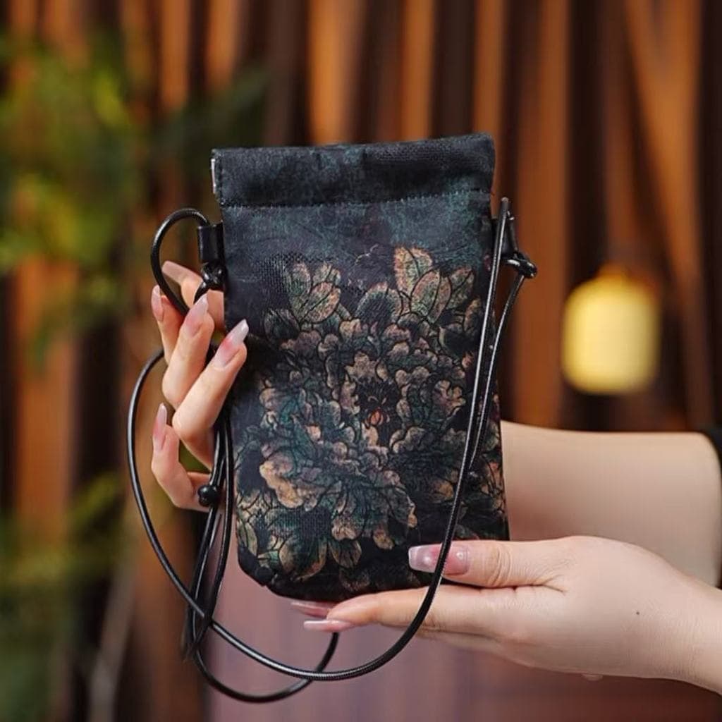 Nova bolsa feminina moda saco do telefone móvel High-End Diagonal saco Retro estilo chinês Casual
