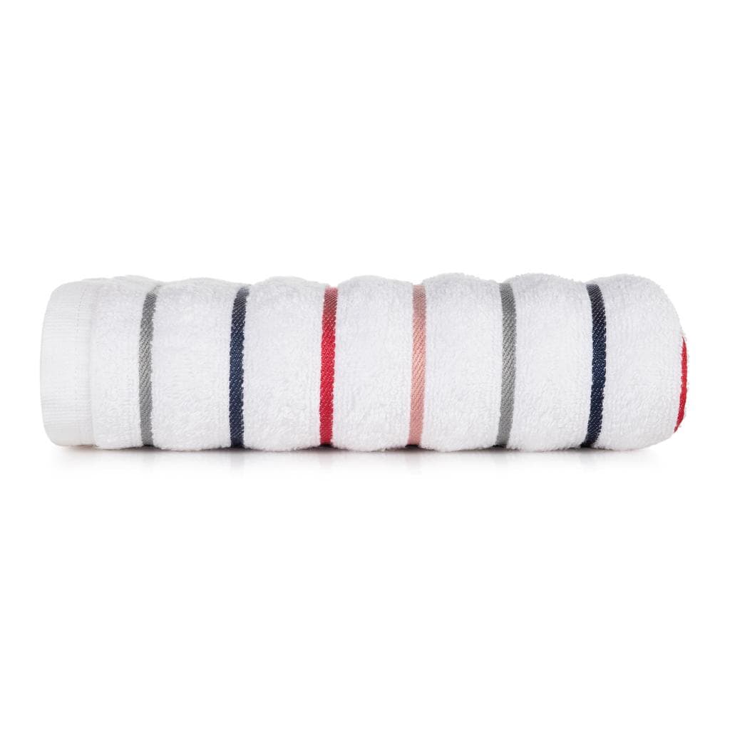 Toalha de Rosto Altenburg Accua Branco com Listras Coloridas