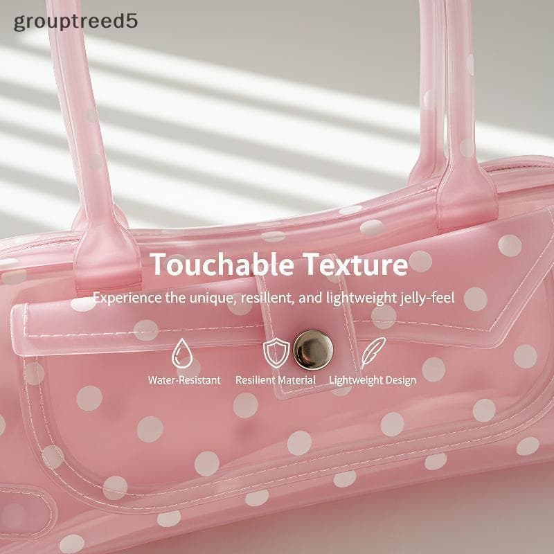 grouptreed5 Bolsa De Ombro Transparente Em PVC , Bolinhas Brancas , À Prova D'água , Sacola Para Concertos , Viagens De