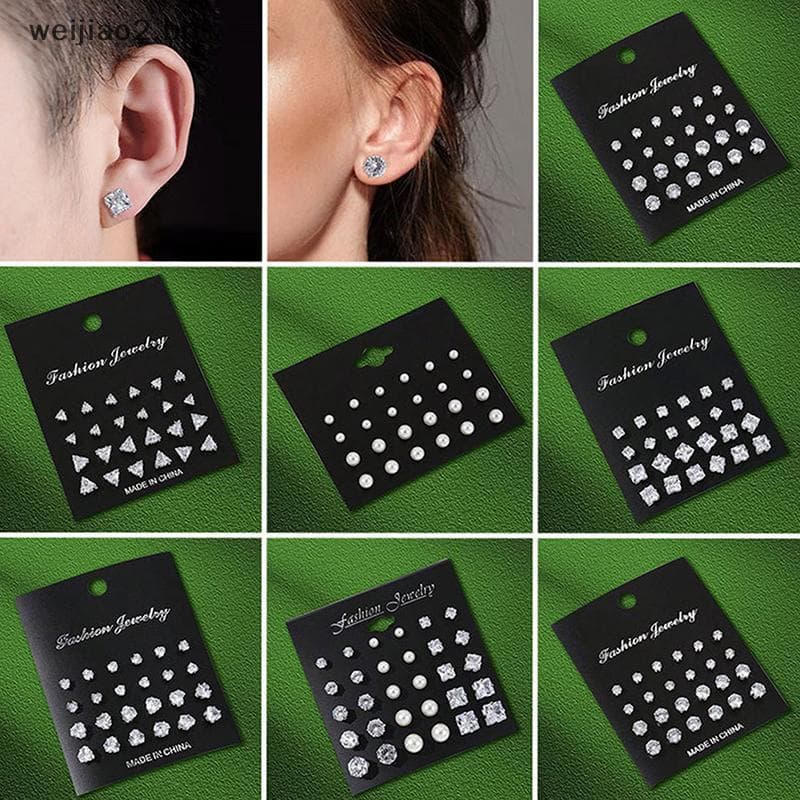 weijiao2 . BR Conjunto De Brincos De Strass Brilhante Para Mulheres , Homens , Casamento , Moda , Joias , Presente