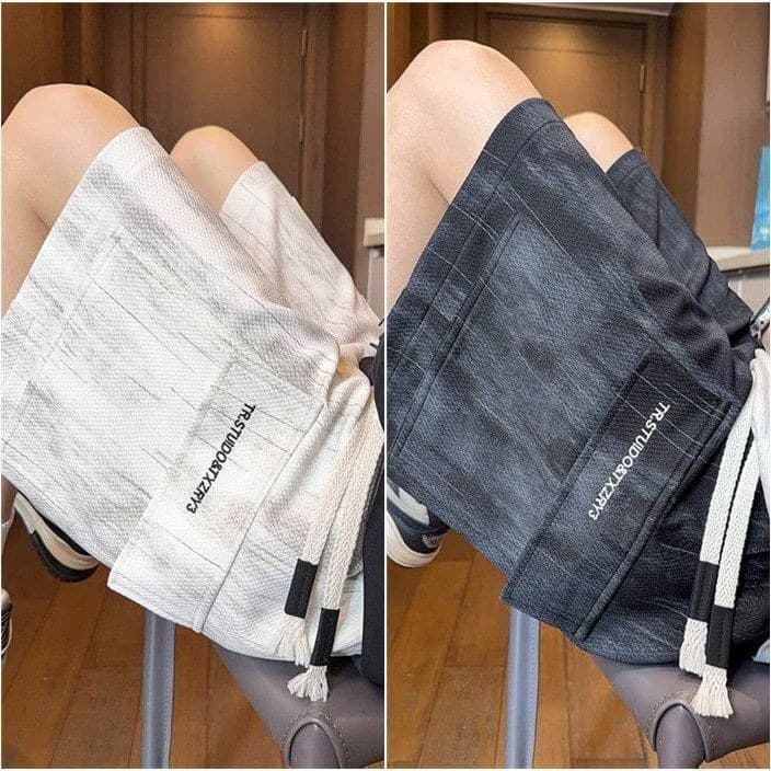 Shorts bordados com letras Tie-Dye, adolescente, estilo americano, tamanho grande, cinco pontos, roupa de rua, solto, Ca