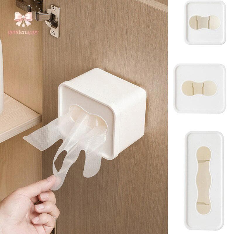 Gentlehappy Fixado Na Parede Máscara Caixa De Armazenamento Saco De Lixo Recipiente Para Plástico Envoltório Luvas Dispe