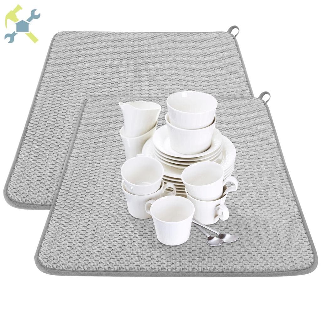 Escorredor De Pratos Absorvente De Microfibra Grosso , 2 Peças , Tapete De Secagem Para Balcão De Cozinha Sob A Pia , Ra