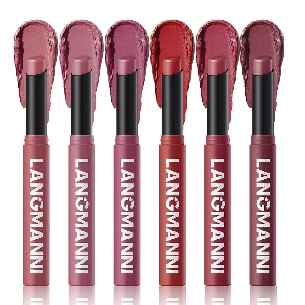Batom Matte para Mulheres, Conjunto de Batons Matte com Aplicador Retrátil e Batons Pigmentados de Longa Duração para Ma