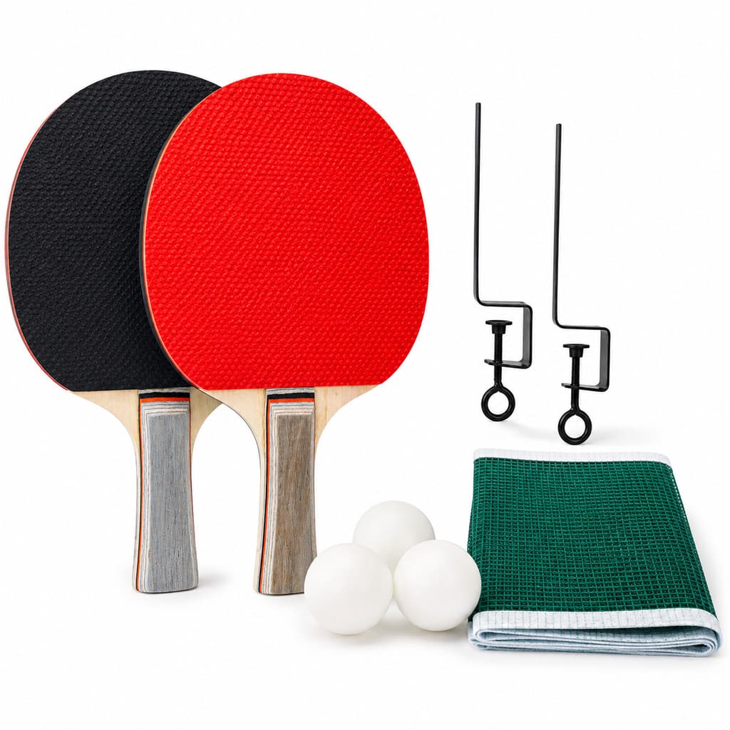 Raquete Tênis de Mesa Kit 2 Raquetes + 3 Bolas +  Rede - MB Fit