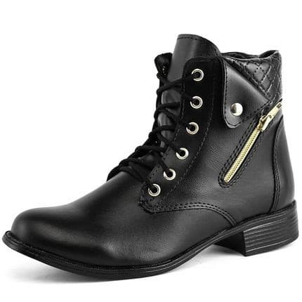 Coturno Bota Feminina Cano Curto Médio Coturno Zíper Exclusiva Promoção Liquidação Atacado