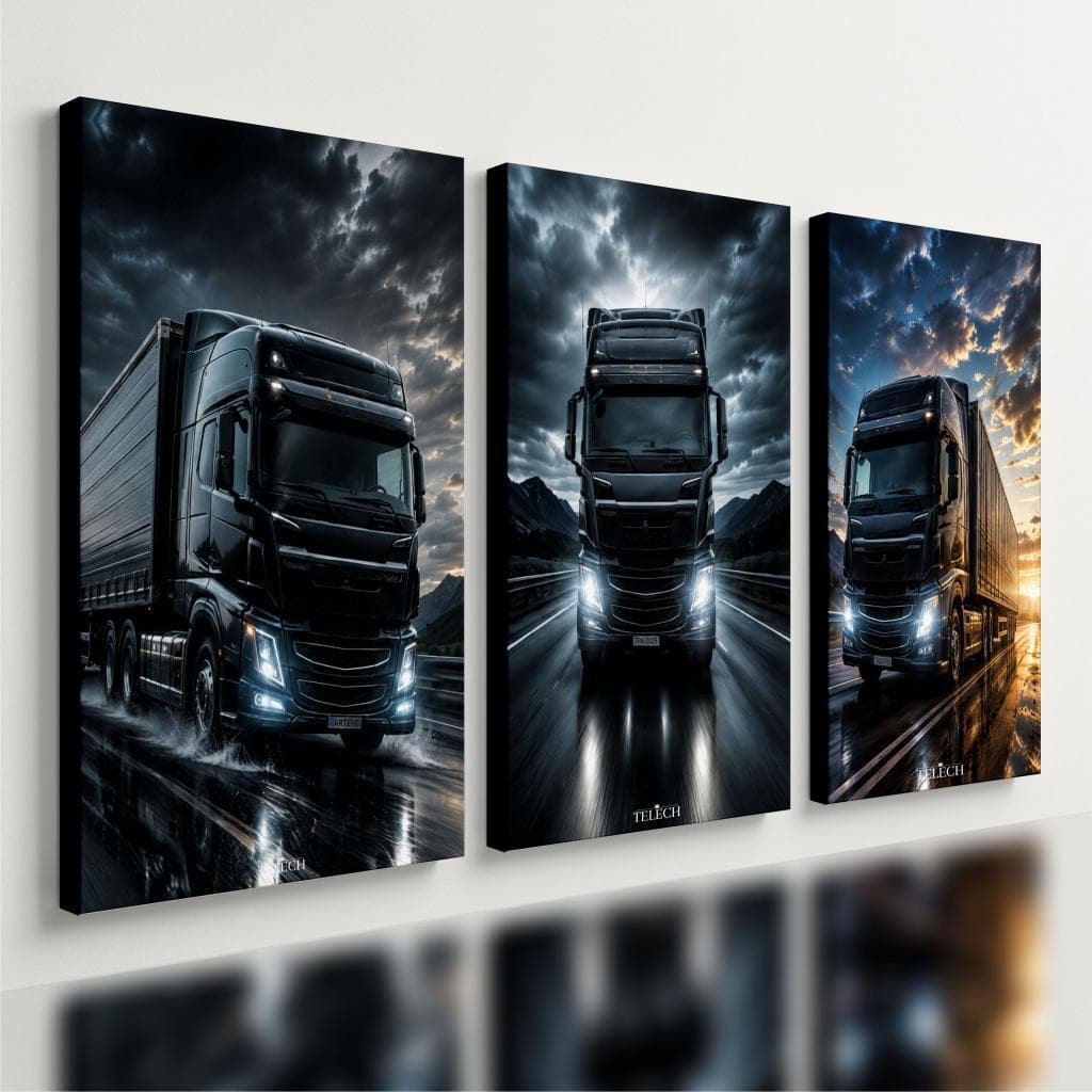 Kit3 Quadro Decorativo Caminhão Caminhoneiro Transportadora e2