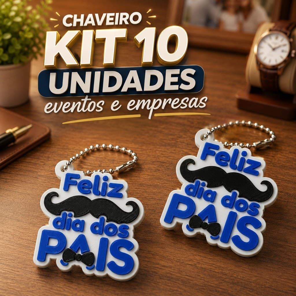 Kit 10 Chaveiro dia dos Pais presentes e brindes comemorativos Eventos Igreja Empresas
