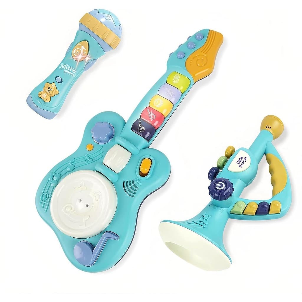 Brinquedos De Instrumentos Musicais Para Crianças , Trompete , Microfone , Guitarra Bebês , Conjunto De Meninos , Menina