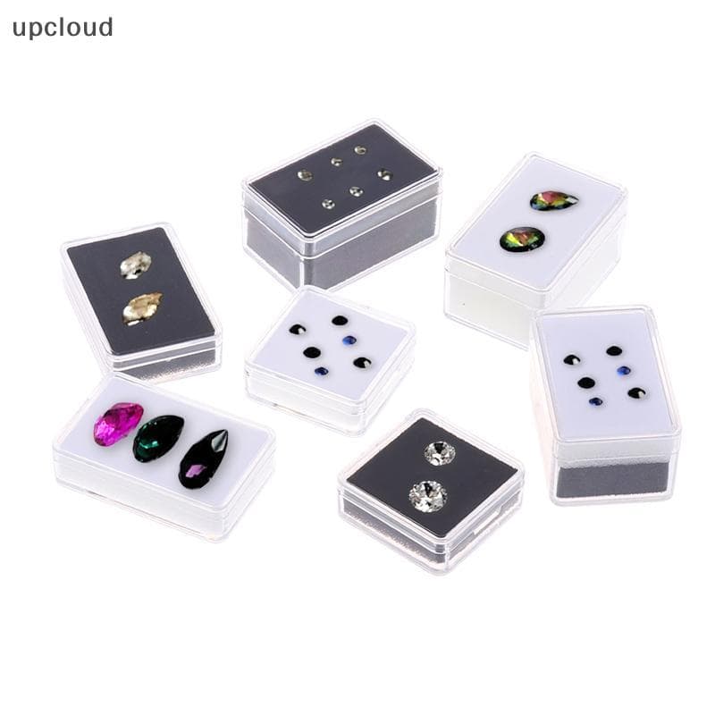 Novo 1 Pçs Caixa De Armazenamento De Diamante Nu Plástico Display Caso Gema Colorida Com Almofada Interna Dupla Pedra Nu