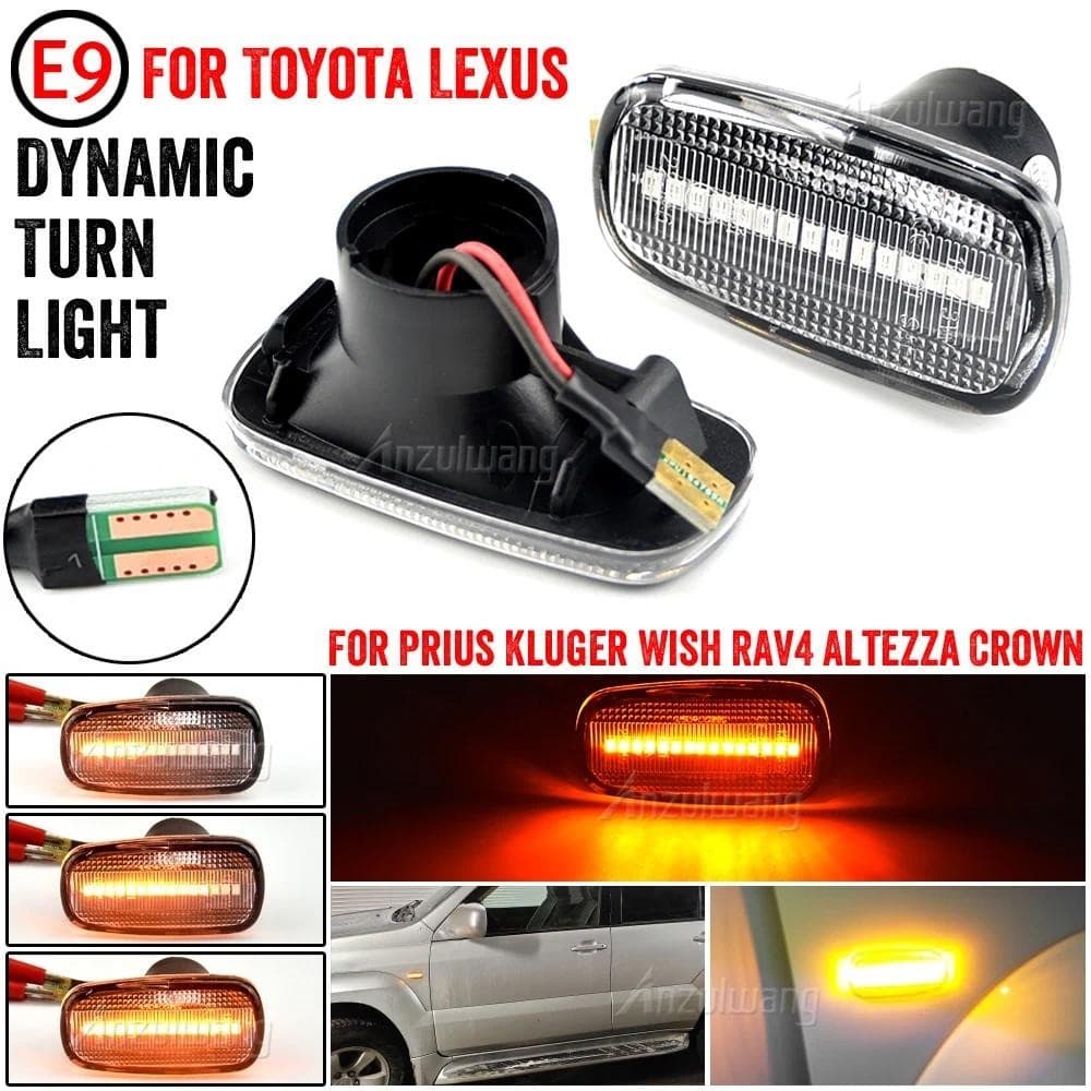 Luz Marcadora Lateral Dinâmica Do Carro LED De Sinalização Para Lexus IS200 300 LS430 Toyota Prius 1999-2005