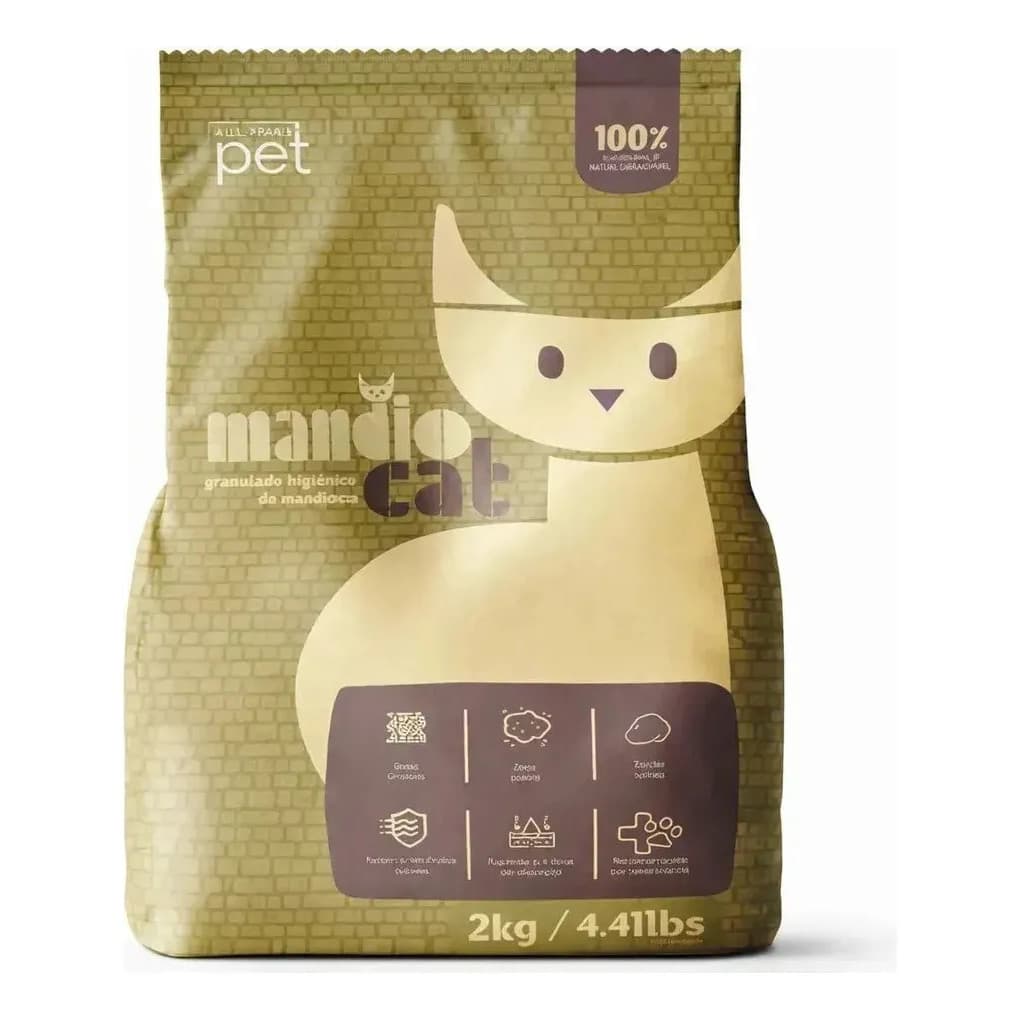 Solução Inteligente Para Caixa De Areia 1 Pacote Mandio Cat 2 Kg