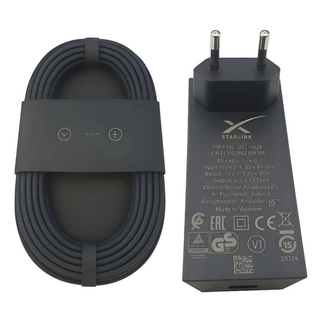 Cabo De Energia 15m + Fonte 100% Original Starlink Mini