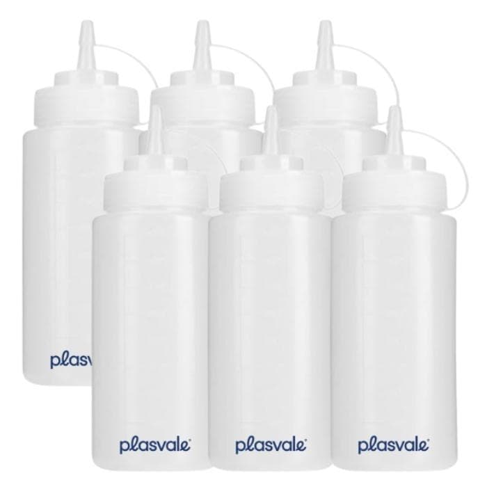 Kit 6 Bisnagas Graduadas 450ml Para Molhos Com Tampa Cozinha