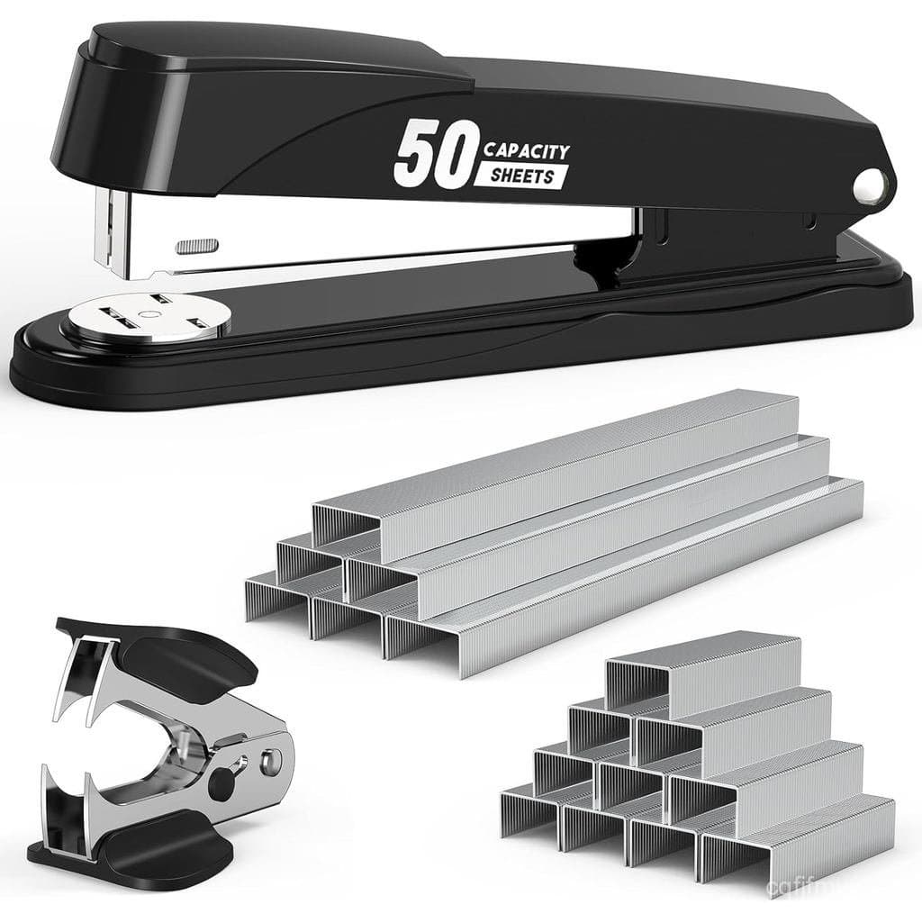 Grampeador de Metal de Alta Resistência com Capacidade para 50 Folhas, Inclui 1750 Grampos e Removedor de Grampos, Gramp
