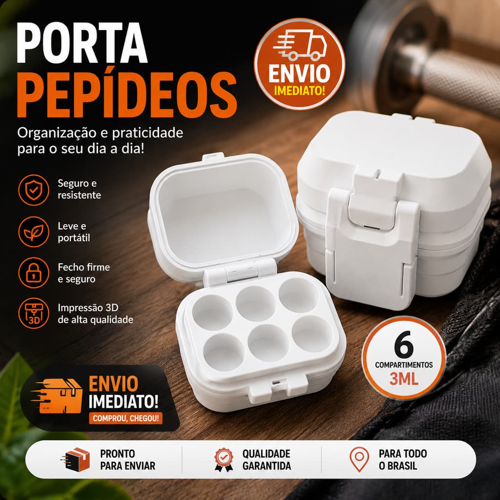 Caixinha Porta Ampola Case Organizadora de Frascos Peptíde 3ml Tirze Porta Ampola Vacina Biomed