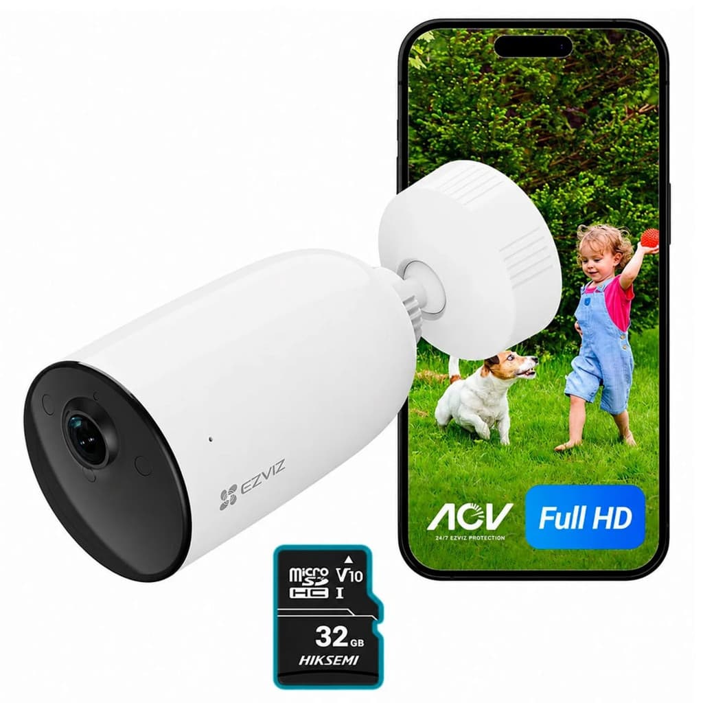 Kit Câmera Wi-Fi Ezviz CB3 Full HD IR 15m + MicroSD 32GB