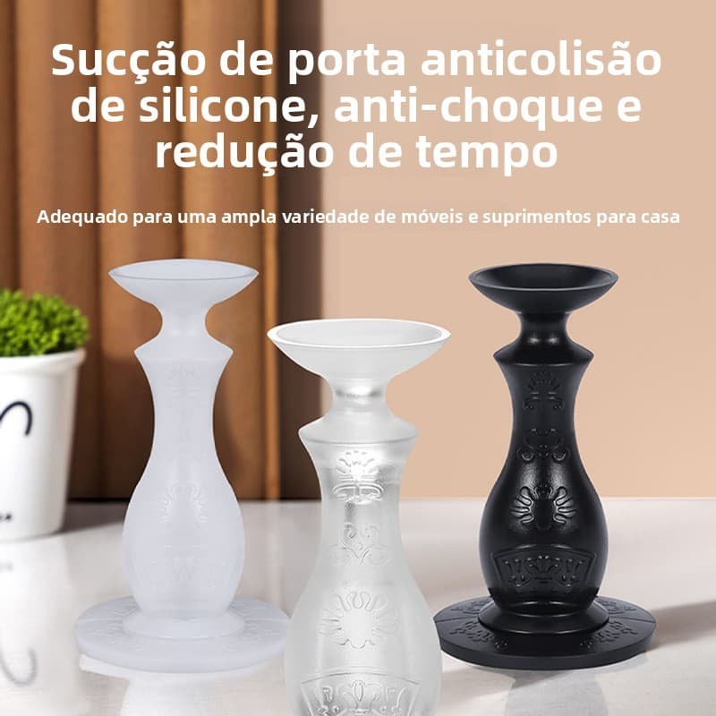 Novo batente de porta sem furos, adesivo anticolisão de silicone, batente de porta criativo para segurança de entrada, b