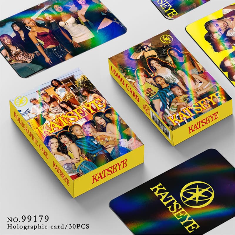30 peças/caixa Cartões fotográficos holográficos KATSEYE Cartões de coleção LOMO MDHV 9MP6