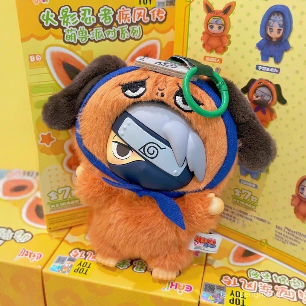 Em estoque TOPTOYEAKL Naruto Shippuden, chaveiro de pelúcia de vinil com animais fofos, caixa surpresa, brinquedo da mod