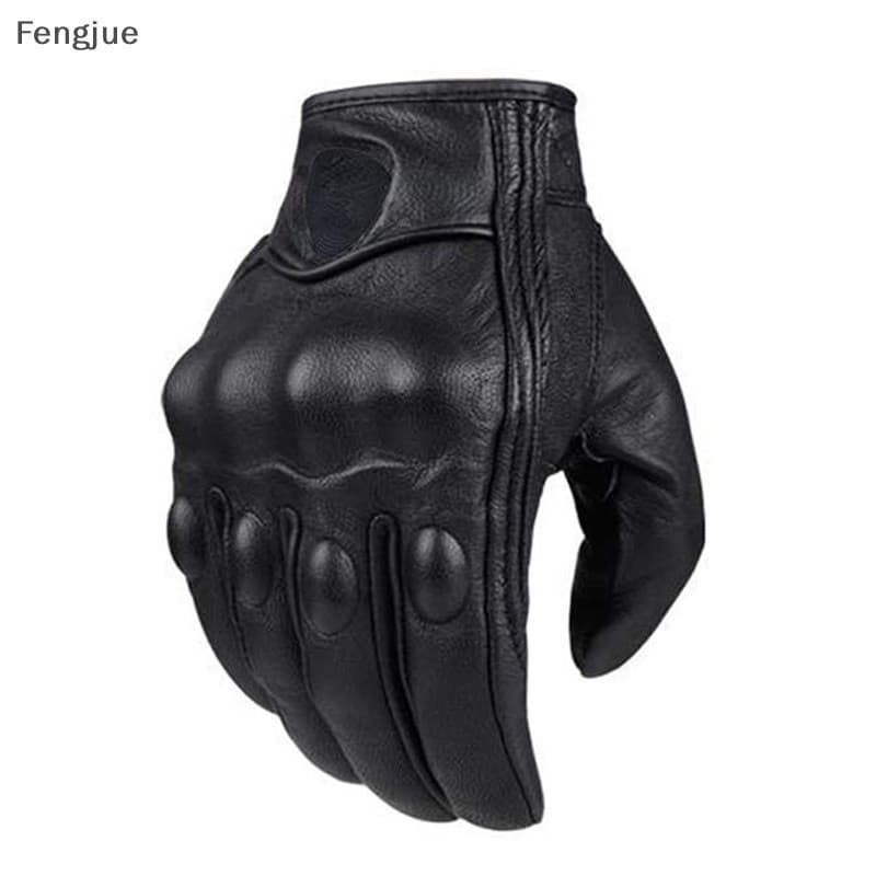 Fengjue Retro Luvas De Motocicleta De Couro Real À Prova D'água Motocross Glove BR
