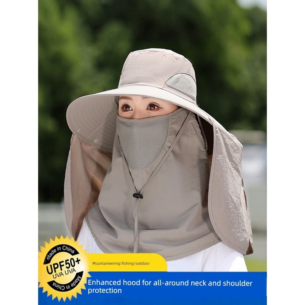 Chapéu protetor solar completo ciclismo não pode soprar feminino verão capa rosto Anti-ultravioleta balde chapéu escolhe