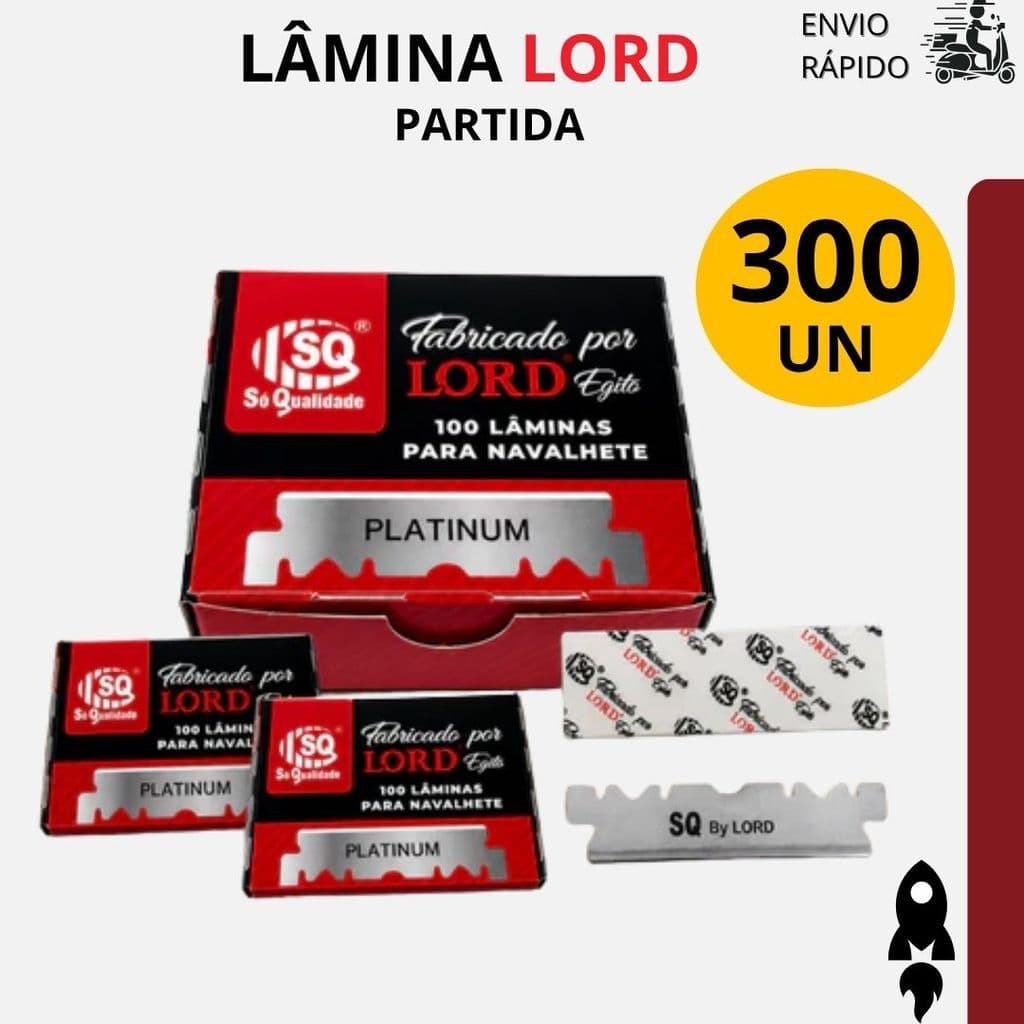 Lâminas de Navalha Lord Partidas ao Meio Para Barbearia 100 a 300 Unidades Uso Profissional
