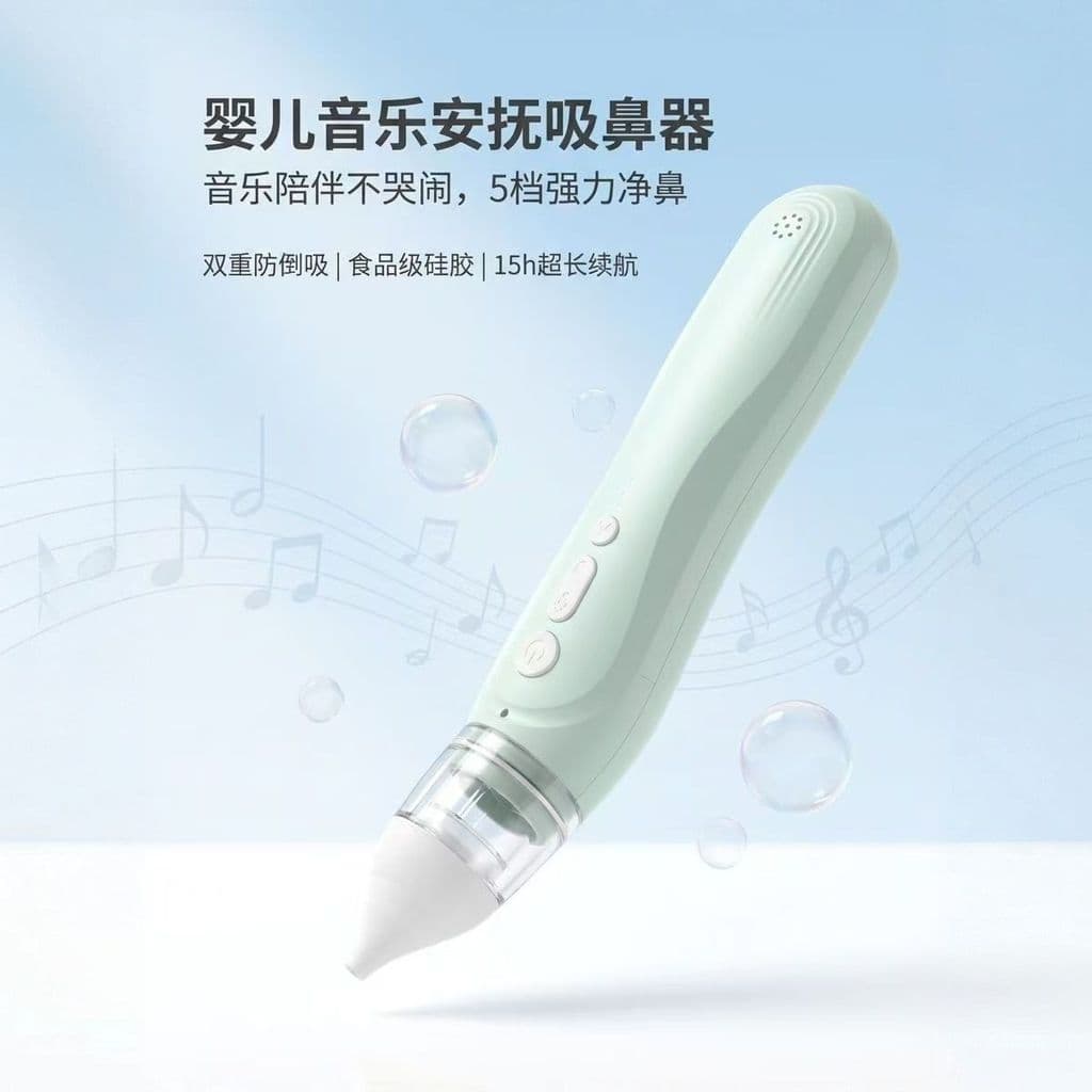 Bebê aspirador Nasal elétrico suave música ranho sucção crianças Anti-refluxo Booger limpador