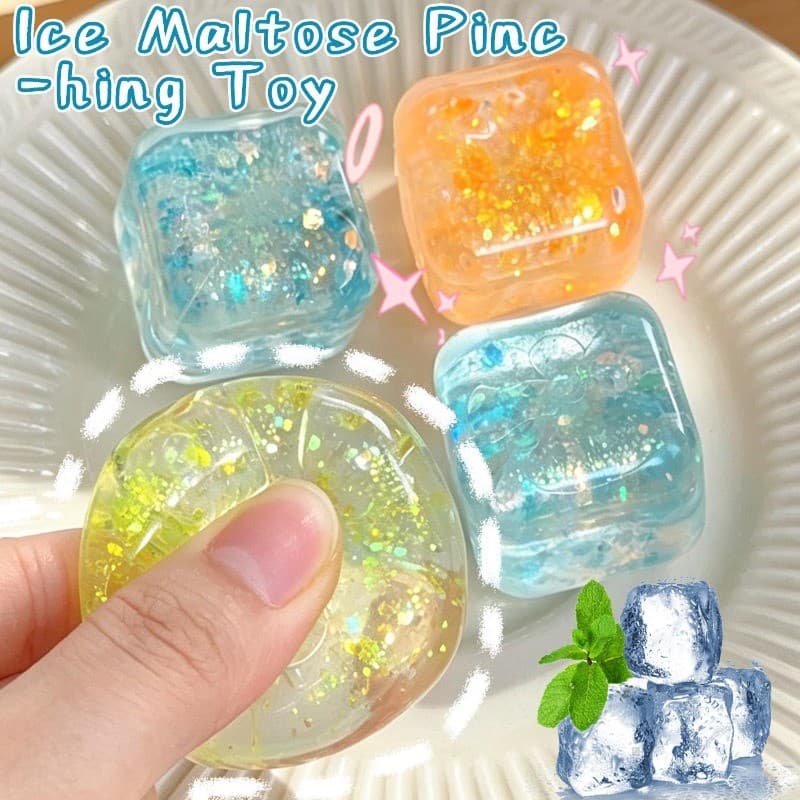 1/2/3 Unidades De Brinquedo De Apertar Para Aliviar O Estresse Com Glitter-Pequenos Cubos De Gelo Fidgets Toys-Estudante