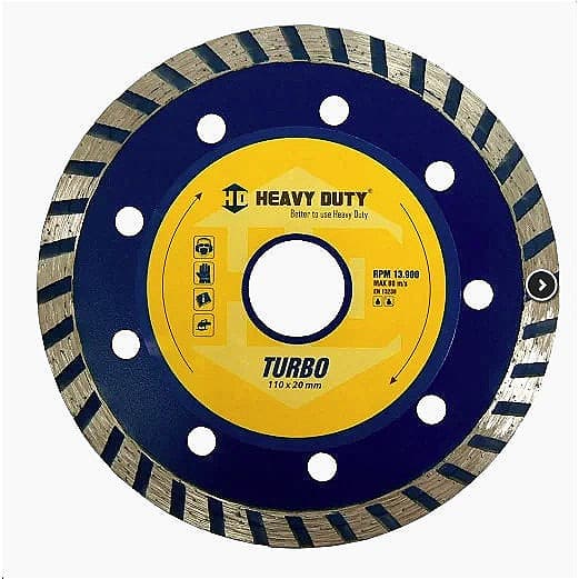 Disco De Corte Diamantado Turbo Heavy Duty  110 x 20mm Corte Seco Cerâmica Concreto