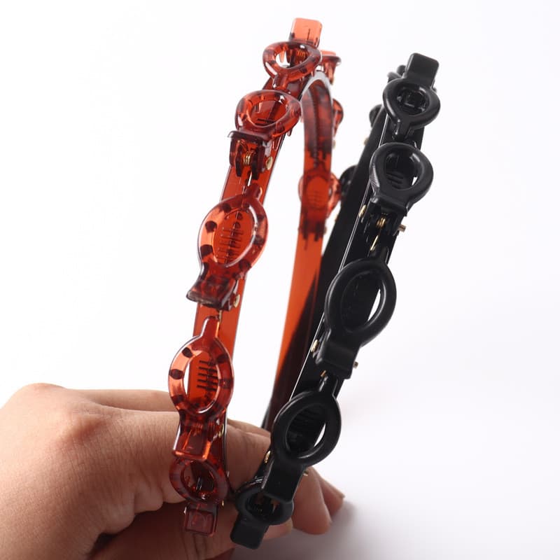 Tiara De Tecido Oco Multicamadas , Faixa De Cabelo Com Clipe De Franja De Camada Dupla Cabeça , Acessório