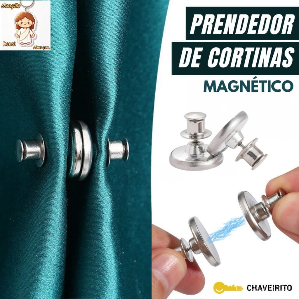 Prendedor Magnético De Cortina Com Ímã Forte | Blackout Funcional