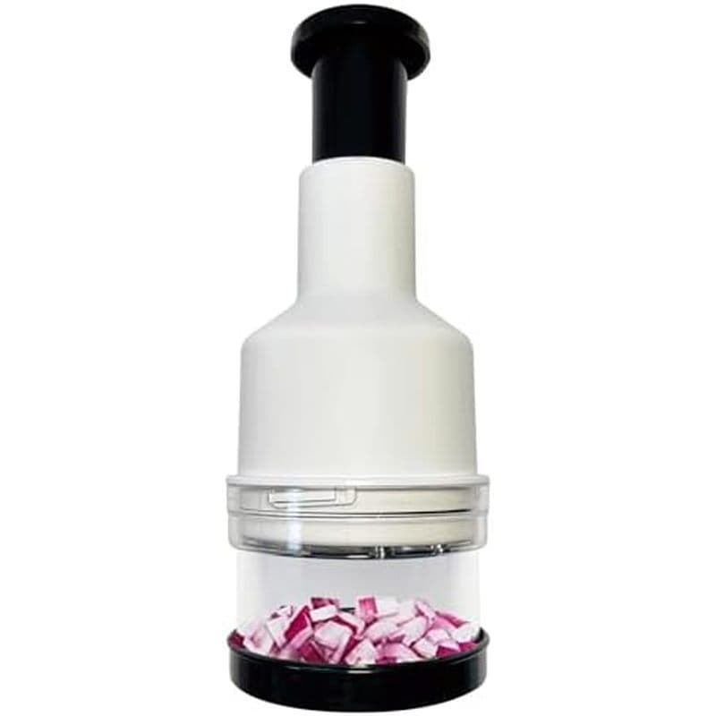 Picador Manual De Alimentos Com Lâmina De Aço Inoxidável-Fácil Prensa De Vegetais Gadget-Cortador Portátil Para Salada D