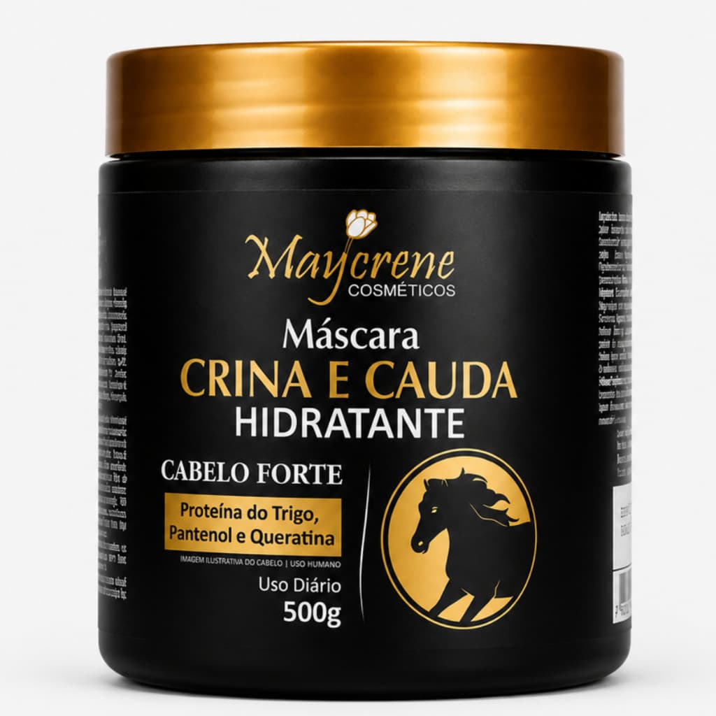 Máscara de hidratação Crina e Cauda 500g Crescimento Creme capilar Cabelo Forte Maycrene