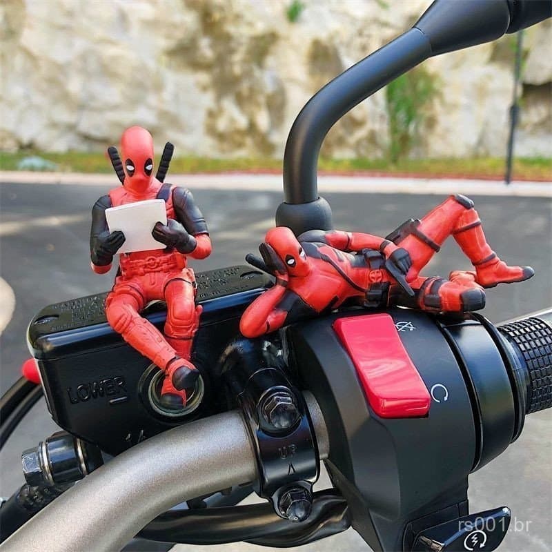 Figuras de Personagens da Moto Deadpool, Miniaturas para Interior de Carro, Brinquedos Infantis, Presente QUAH