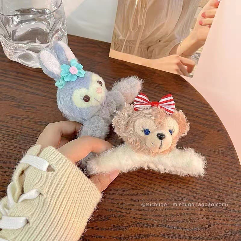 Presilha de cabelo de pelúcia StellaLou, celebridade da internet, para outono e inverno, acessório de cabelo fofo e pelu