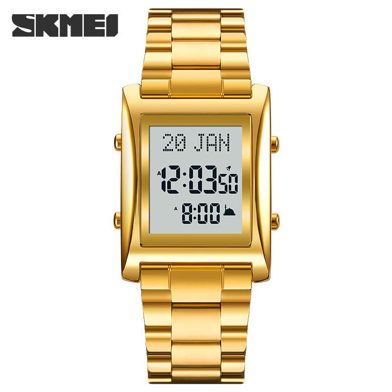 Relógio eletrônico masculino SKMEI elegante multifuncional com pulseira de aço