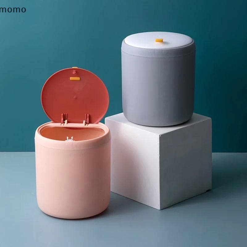 [momo] Mini Lata De Lixo De Mesa Organizador De Lixeira De Plástico Para De Escritório Doméstico