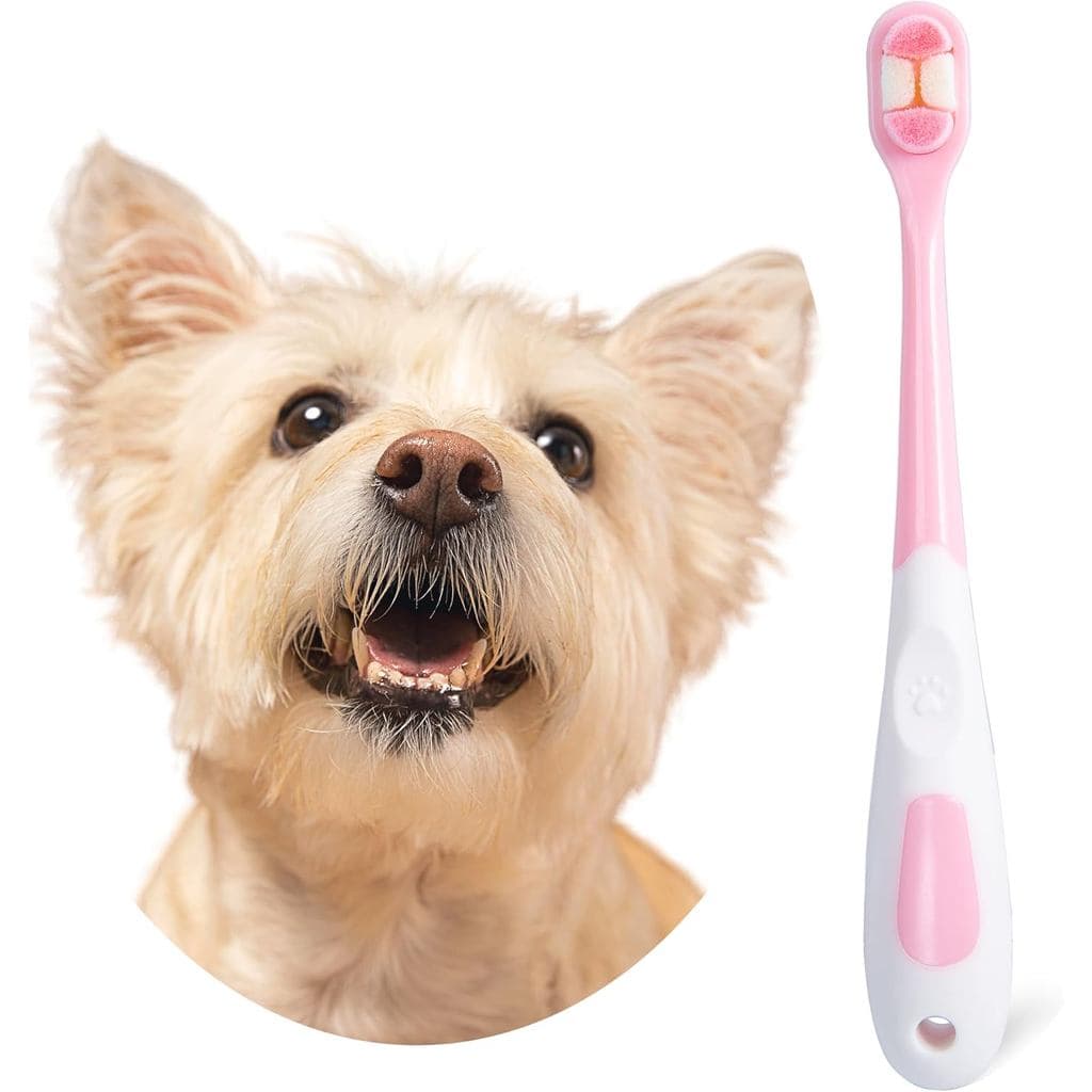 Escova de Dentes para Cães Pequenos, Kit de Escovação Dental para Filhotes e Gatos, Escova de Dentes com Cabeça Ultra Ma